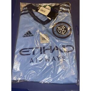 NWT Adidas New York City FC Sky Blue Soccer Jersey Youth Small